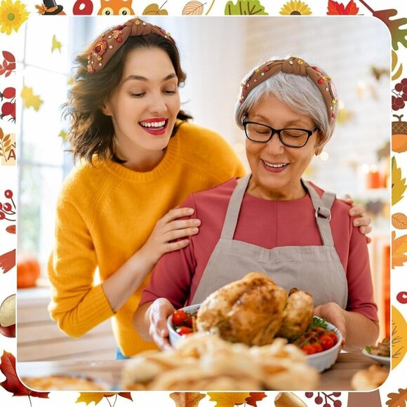 Thanksgiving Headband Women Turkey Fall Hair Accessory Festive Holiday